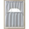 GLORY RUGS 3pc Kitchen Curtain Solid Gray Valance Set 1