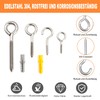 Rhimooay Screw Hooks, Small 304 Stainless Steel, Pack of 20,