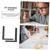 Operitacx 2Pcs Shaped Steel Ruler Angle Measuring Tool for Engineers