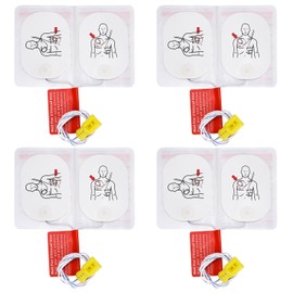 LVCHEN 4 Pairs AED Pads - Reusable Adult AED Training Pads - AED Trainer Replacement Pads for Nurse Training and Student Learning