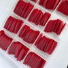 AddFavor Long Coffin Press on Nails Dark Red Fake Nails