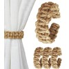 4 PCS Natural Jute Rope Curtain Holdbacks -Flexible Steel Core