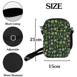 HOLLP Monstera Leaf Bag Monstera Leaves Crossbody Bag Tropical Leaf Gift Plant Lover Gift (Monstera leaf B CA)