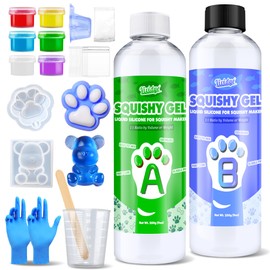 Liquid Silicone for Squishy Maker 18oz, Super Soft Silicone Rubber for Making Taba Squishy, Cat Paw Casting, Bear, Fast Cure All-in-One Kit, A Stress Relief Gifts for Beginners or DIY Enthusiasts