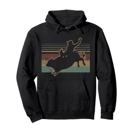 Vintage Retro Cowboy Rodeo Bullriding Gift Design Pullover Hoodie