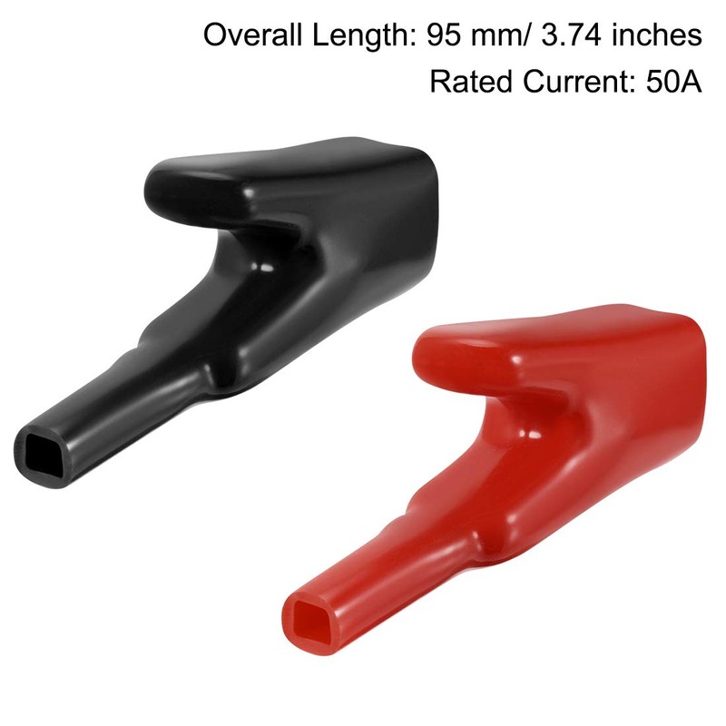 uxcell 2pcs 50A Heavy-Duty Alligator Clips,Battery Crocodile Electrical Test Clamps,Battery