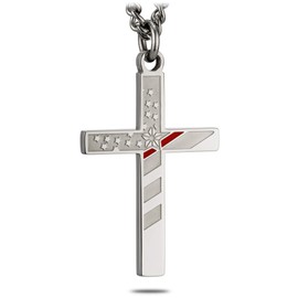 Shields of Strength Women’s Thin Red Line Flag Cross Necklace-Isaiah 6:8