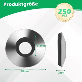 304 Stainless Steel Washers M6 with Rubber Seals - Pack of 250 EPDM Sealing Washers M6.3 x 16 mm Black - High Quality Rubber Washers for Screws, Rustproof, Dimensionally Stable