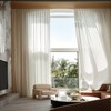 Qiseca Extra Long Curtains Linen Sheer Light Filtering Drapes Ceiling