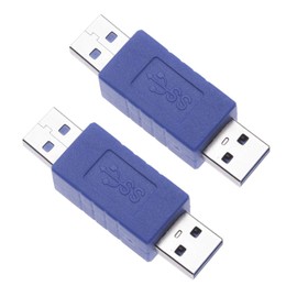Keple 2 Pieces Quick Speed 3.0 A USB Male to Male Adapter Fast Charge & Data Transfer Coupler Connector Short Extension Converter for Computers, Laptops, Printers, Hard Drives (2 Pack)