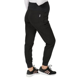 Evolution Scrubs Women's 4-Way Stretch Maternity Jogger Pant, Black, X-Large