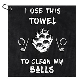 LNJBABAO Golf Towel Funny Golf Gifts for Men Clean Golf Balls For Men Husband Boyfriend Dad Golfers Golf Fan Bags With Clip