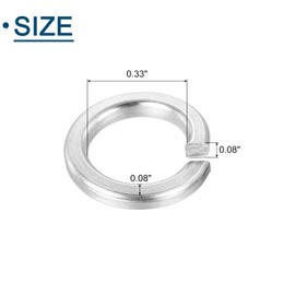 sourcing map M8 Split Lock Washer, 50Pcs 316 Stainless Steel Spring Lock Washers Metal Split Ring Washer for Screw Bolts Machinery
