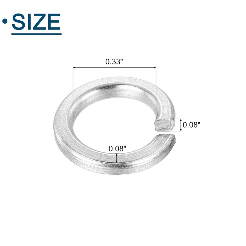 sourcing map M8 Split Lock Washer, 50Pcs 316 Stainless Steel