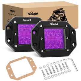 Nilight Flush Mount LED Light Pods 2 PCS 42 W Purple Upgraded Spot Flood Combo Bumper Driving Decoration Neon Light Bar Off Road Lights 12V 24V Lighting for Truck ATV UTV SUV Pickup Van Boat Tractor