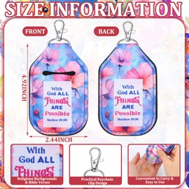 Kenning 24 Pcs Christian Hand Sanitizer Keychain Holders Travel Size Religious Gift for Christmas Women Employee Appreciation(Bible)