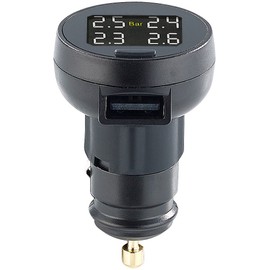 Lescars Tyre Pressure Monitoring System with Temperature Display 12V USB (Tyre Pressure Monitoring System, Tyre Pressure Display, Wireless Control Systems)