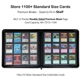 Rayvol Premium 12-Pocket Binder - Fits 1104 Trading Cards, Side Loading Ringless Collection Album for TCG and Sports Cards