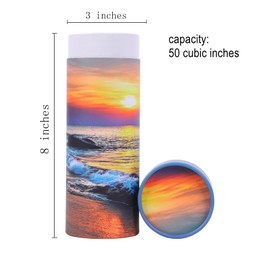 Ocean Sunset Scattering Urn – Biodegradable Scatter Tube for Ashes - Cremation Urn for Adult Ashes (Small)