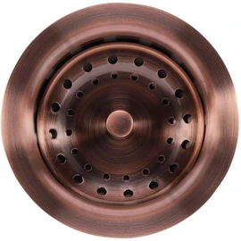 KONE 3-1/2 Inch Kitchen Sink Drain AC Assembly with Strainer Basket/Stopper, All Stainless Steel Antique Copper Durable and Rustproof