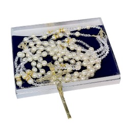 Ivory Pearls Wedding Lasso Gold Plated accents/Lazo de Bodas en Perlas beige/Crystal Pearl Wedding Lasso/wedding Rosary