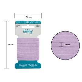 Habby Accessories 5 m Elastic Band | Elastic Bands | Rubber Band | Elastic Band | Elastic Band Sewing | Flat | 10 mm | Purple
