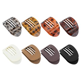 8 Pcs Hair Claw Clips, Flat Hair Clips Women Curved Design for Lying, Driving, Claw Hair Clips Thick Thin Hair Accessories Women and Girls (A)