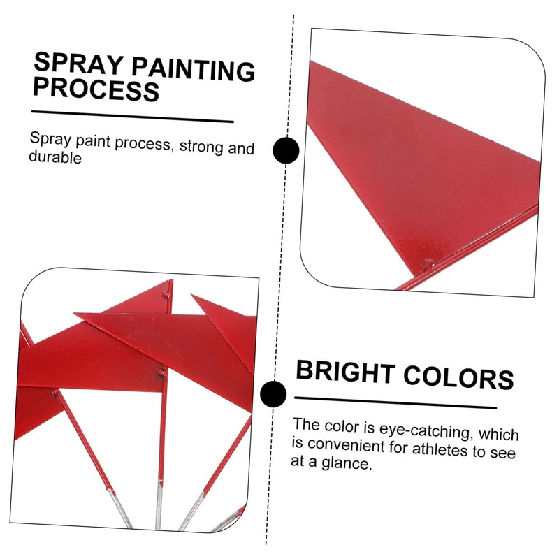 Levemolo 4pcs Triangle Iron Stick Flags Red Sports Flags for