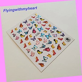 3D Laser Holographic Butterfly Self-Adhesive Nail Stickers Cl01 for Nails Design Nail Art Stickers Decals Supplies Manicure Tips Sticker Colorful for Nail Decorations