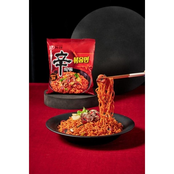 Nong Shim SHIN Ramyun Stir Fry Ramen Gourmet Spicy Noodles 131g by Starry Mart (5 Packs) HALAL