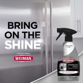 Weiman Stainless Steel Cleaner and Polish - 12 Ounce (2 Pack) - Removes Fingerprints, Residue, Water Marks and Grease from Appliances - Refrigerators Dishwashers Ovens Grills - 24 Ounce Total