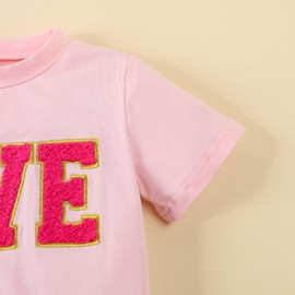 ATCTBOGFS Toddler Kids Baby Girls Birthday Outfit Two/Three/Four/Five/Six Embroidery T-shirt Colorful Rainbow Mesh Tulle Tutu Skirts Summer Spring Clothes 2PCS