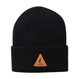 LUPA Unisex Acrylic Retro Tuque - Winter Hats for Men - Women Beanies for Winter - Toque for Men & Women - Knitted Hats (Jet Black)