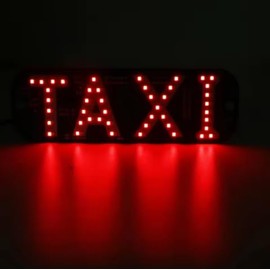 Taxi Light,Taxi LED, Hook on Car Window with USB (Red and White, USB) (REd)