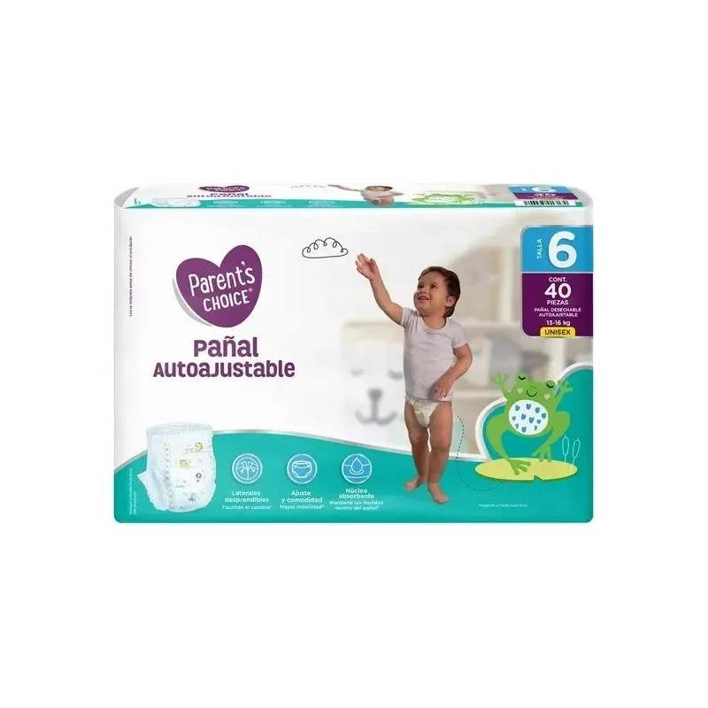 Pañales Parent S Choice Autoajustable Talla 6 Unisex Género Sin