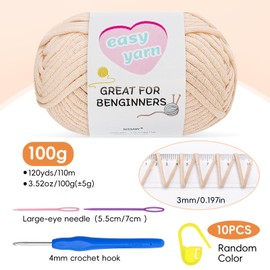 Chunky Cotton Yarn for Crochet 3-Pack 100g Each No Split Thick for Knitting Crochet Crafts with 4mm Hook Starter Kit for Beginners Amigurumi Projects (Red-3)