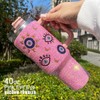 Cupcupmore 40 oz Pink Evil Eye Bling Rhinestone Stainless Steel