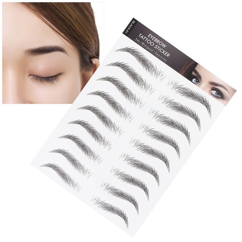 6D Eyebrow Tattoo Stickers, Eyebrow Shaping Stencils, Semi-Permanent, Hair-Like, Waterproof