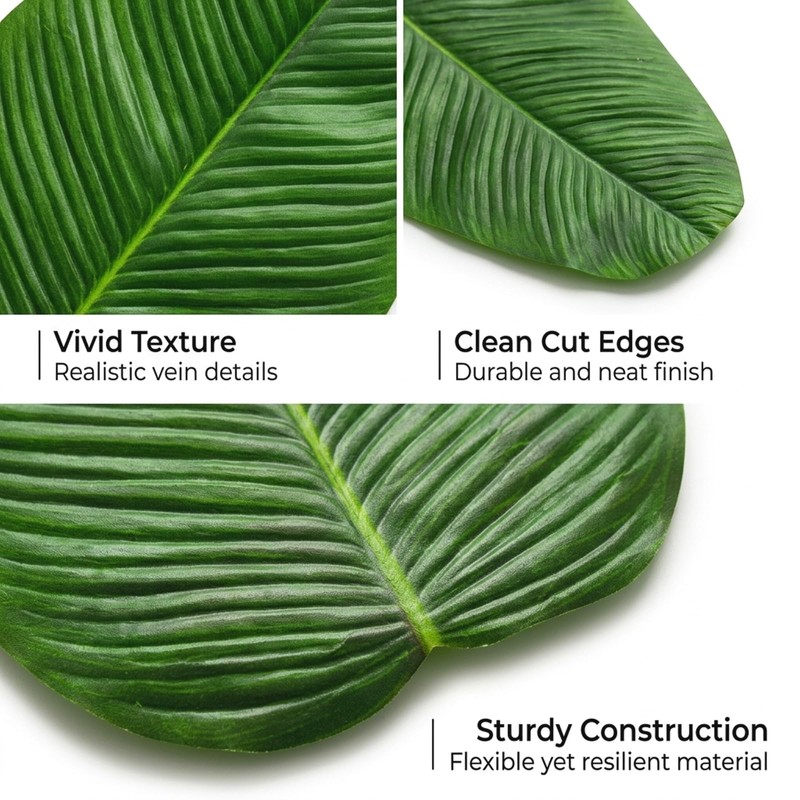 16-Pack 15 * 8inch Artificial Banana Leaf Table Runners,Banana Leaves