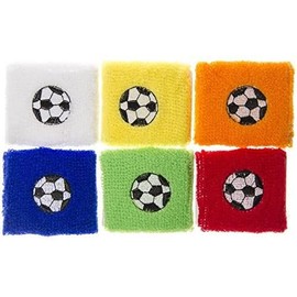 Schnooridoo 6 x Sweatbands Football 7 x 7 cm Bracelet Party Bag Children's Birthday Party Gift Away