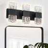 MELUCEE Modern LED Bathroom Lights Over Mirror 24W Dimmable Crystal