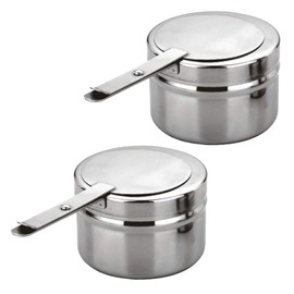 Yardwe Stainless Steel Fuel Holder, Pack of 2, Fuel Holder for Chafing Dish Chafing Cafing Heat Fuel Chafing Fuel Holder with Cover Stainless Steel Fuel Holder with Cover, Party, Buffet