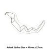 4 x Small 50mm 'Origami Snake' Permanent Sticker Decals for