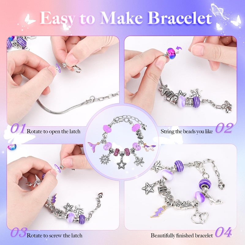 Donaky Jewellery Bracelet Making Kit, Charm Kids Jewellery Sets for