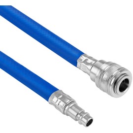 Poppstar Compressed Air Hose 5 m (Hybrid PVC with Fabric, Inner Diameter 9.2 mm with Quick Coupling and Coupling Plug) up to 20 Bar, Blue