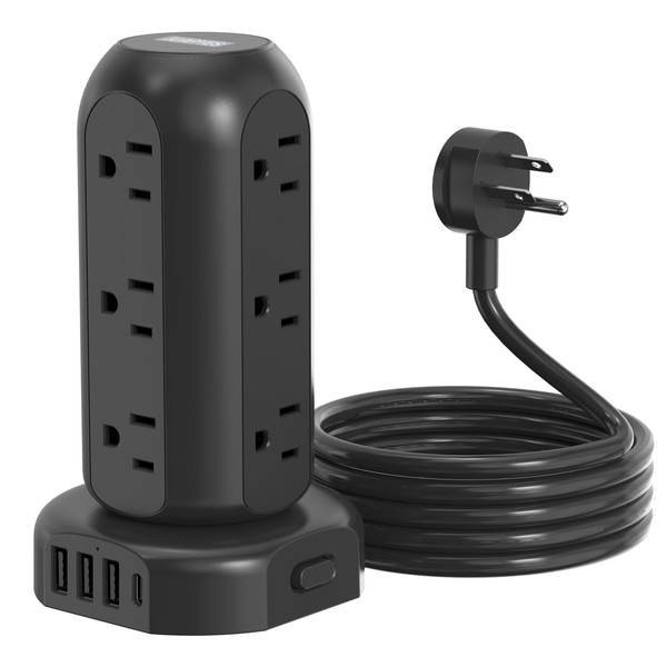 PD 20W USB C Surge Protector, Mini Power Strip Tower