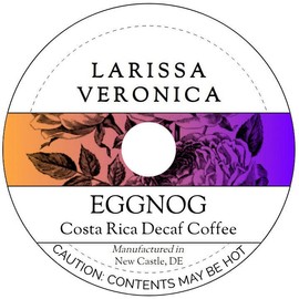 Eggnog Costa Rica Decaf Coffee (Single Serve K-Cup Pods) (Gourmet, Naturally Flavored, Whole Coffee Beans) (12 pods, ZIN: 572608)