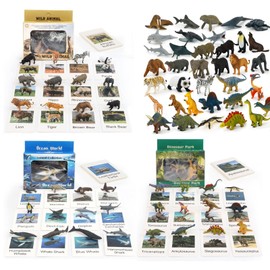 YiYeraio Montessori Animal Match Game Cards Marine Animal Matching Montessori Language Materials Toddlers Preschool Educational Learning Toys (A-3PCS)