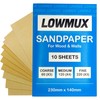 Pack Of 10 Premium Assorted Sandpaper Sheets (Fine x3, Medium