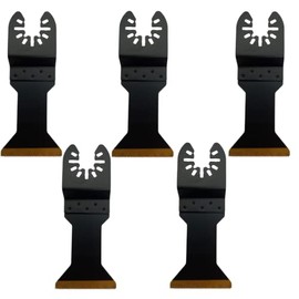 Pack Of 5-44mm Bi-Metal Titanium Coated Multi Tool Blades for Wood & Metal Cutter Saw Set Compatible with Dremel Fein Multimaster Makita Etc Oscillating
